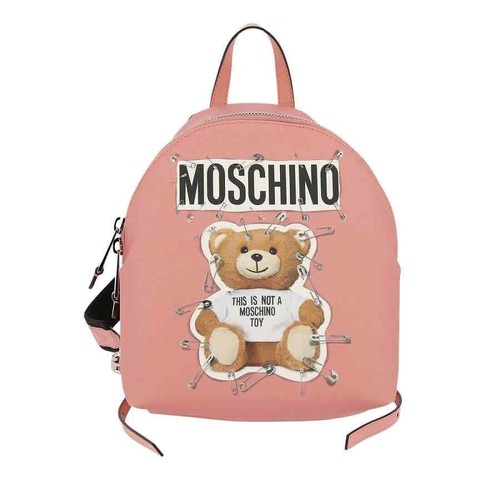 Moschino Ladies Teddy Print Pink Faux 