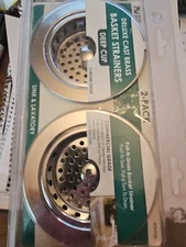 Plumb Works Deluxe Cast Brass Basket Strainers Deep Cup Commercial Grade Chrome 