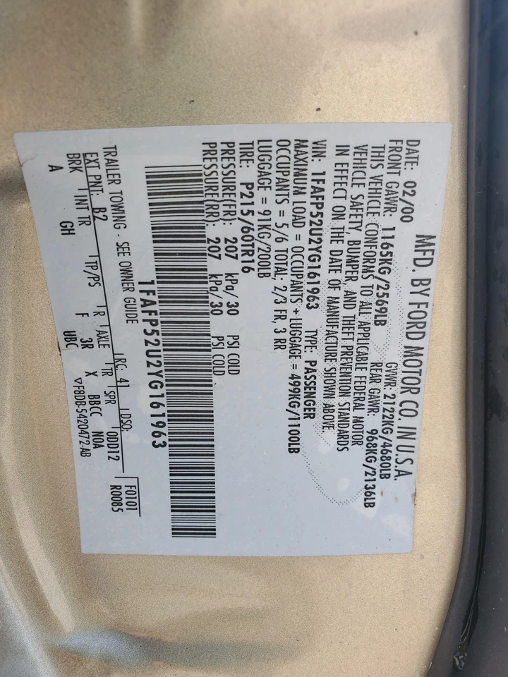 Equilibrador armónico motor (3,0 L)(OHV) 1997-2007 Ford Taurus Foto 4 de 4
