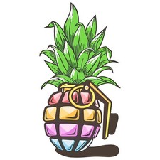 Rainbow Grenade Pineapple Sticker Laptop Cooler Car Vehicle Window Bumper Decal