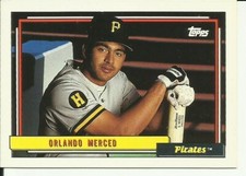 1992 TOPPS Baseball Card #637 Orlando Merced PIRATES