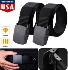 2  Men Plastic Cam Buckle Nylon Canvas Tactical Waistband Webbing Military Belt