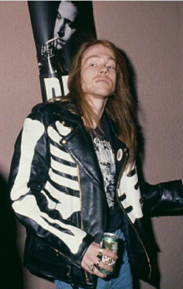 Men's Axl Rose Guns N Roses Skeleton Black Leather Jacket | eBay Men's Axl Rose Guns N Roses Skeleton Black Leather Jacket | eBay