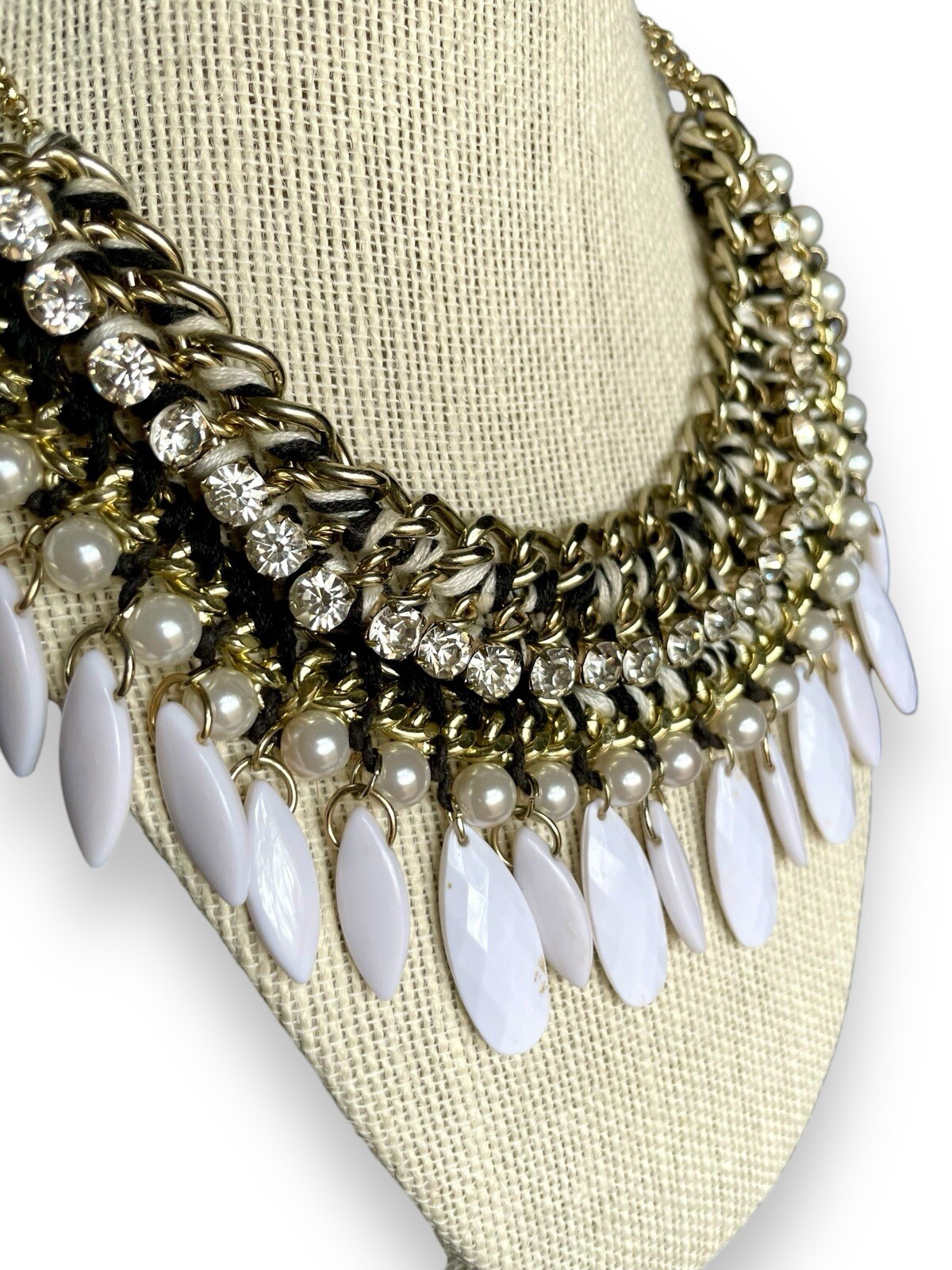 Multi-Colored Gold Tone Adjustable Statement Neck… - image 2