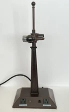 Antique Style Mission Arts and Crafts Lamp Light No Shade Metal Duel Outlet