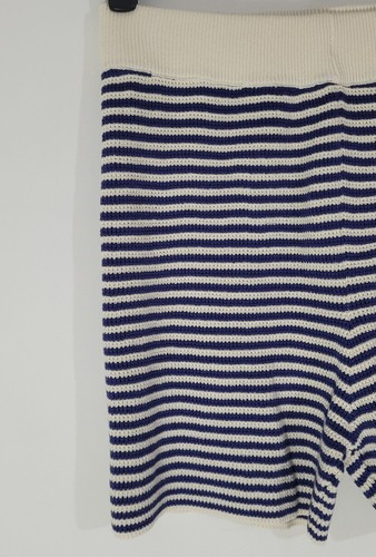 Pantalones Cortos TU Damas Azul Blanco Rayas Talla 8 Reino Unido Algodón Tejido Cintura Elástica PVP £14 - Imagen 2 de 8