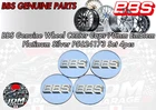 BBS Genuine Wheel Center Caps 70mm Emblem Platinum Silver P5624173 Set 4pcs
