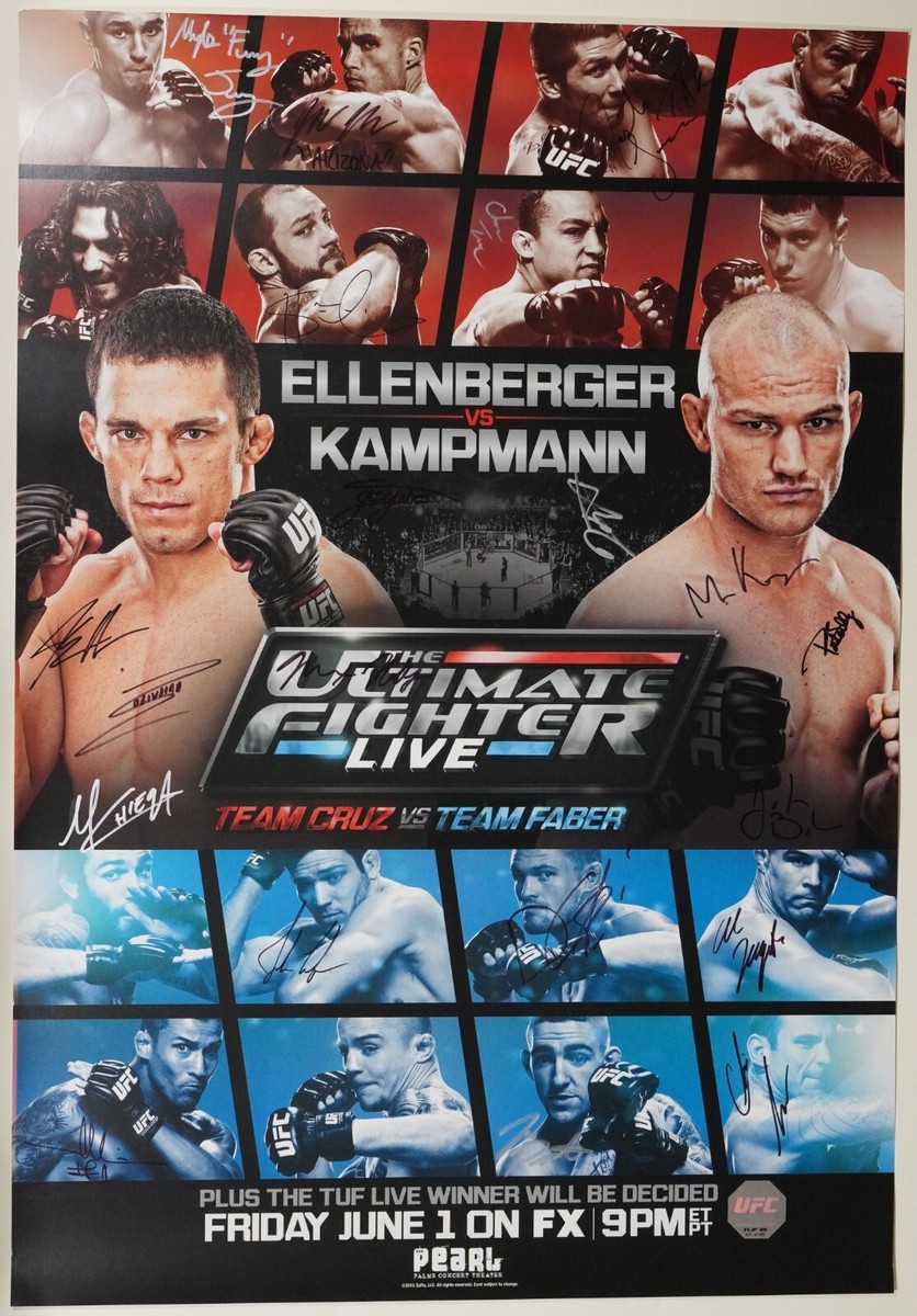 Max Holloway Charles Oliveira Signed by Card Ultimate Fighter 15 Poster UFC  SBC