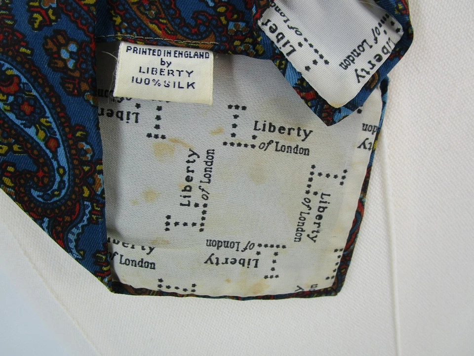 Corbata Berkley Hombre Multicolor Paisley 56.5" Largo 4" Ancho 100% Seda Vintage Corbata Foto 4 de 4