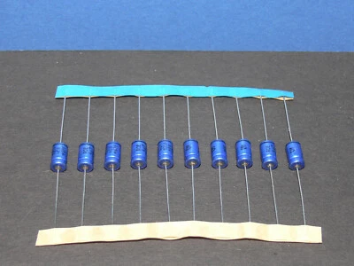Roederstein Kondensator axial Elko 4,7uF 100V 105° 10,5 x 6,3mm Lot mit 10 Stk. - Bild 1 von 3