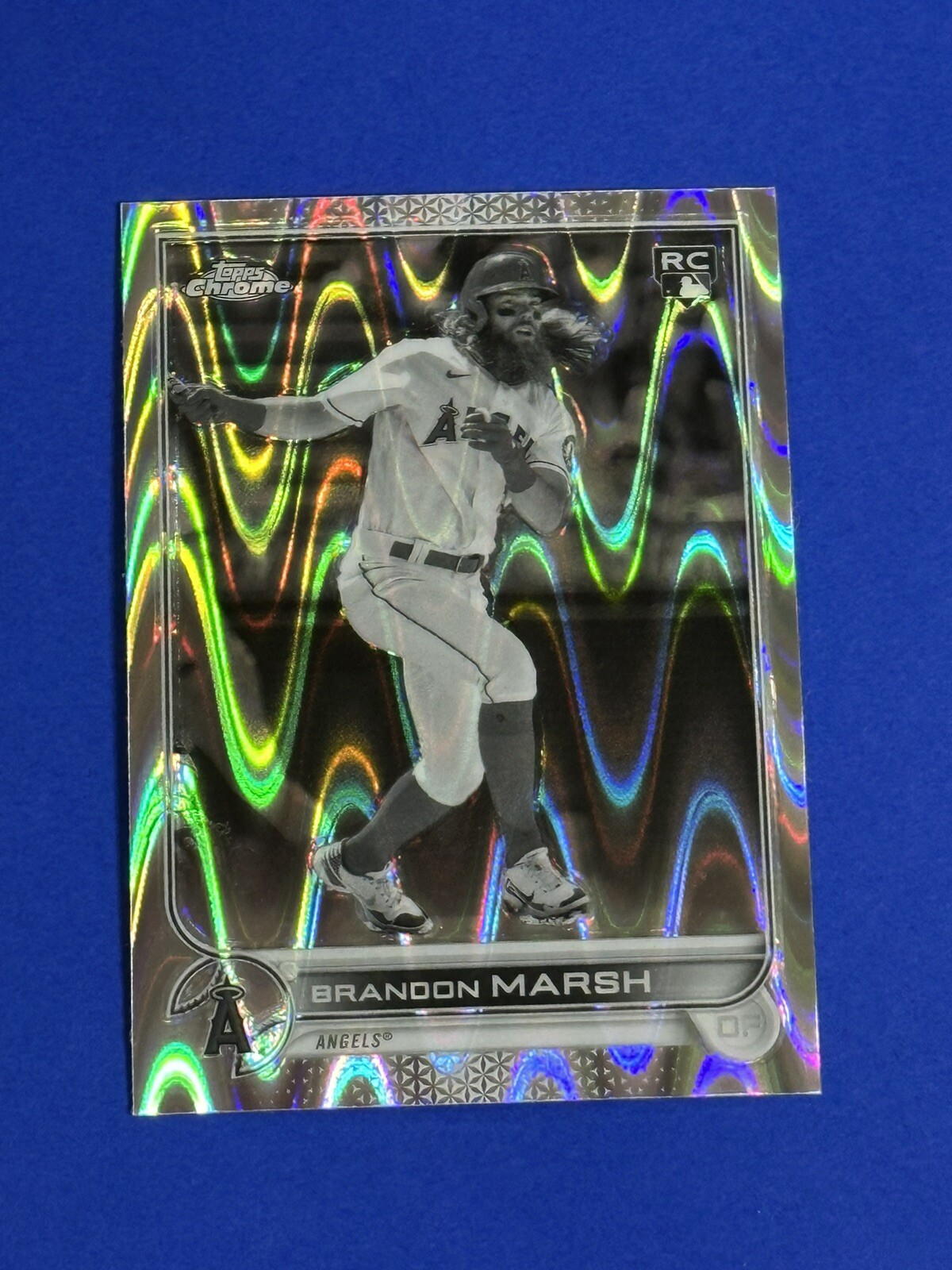 2022 Topps Chrome Sonic Brandon Marsh Rookie Black/White Raywave Refractor #133
