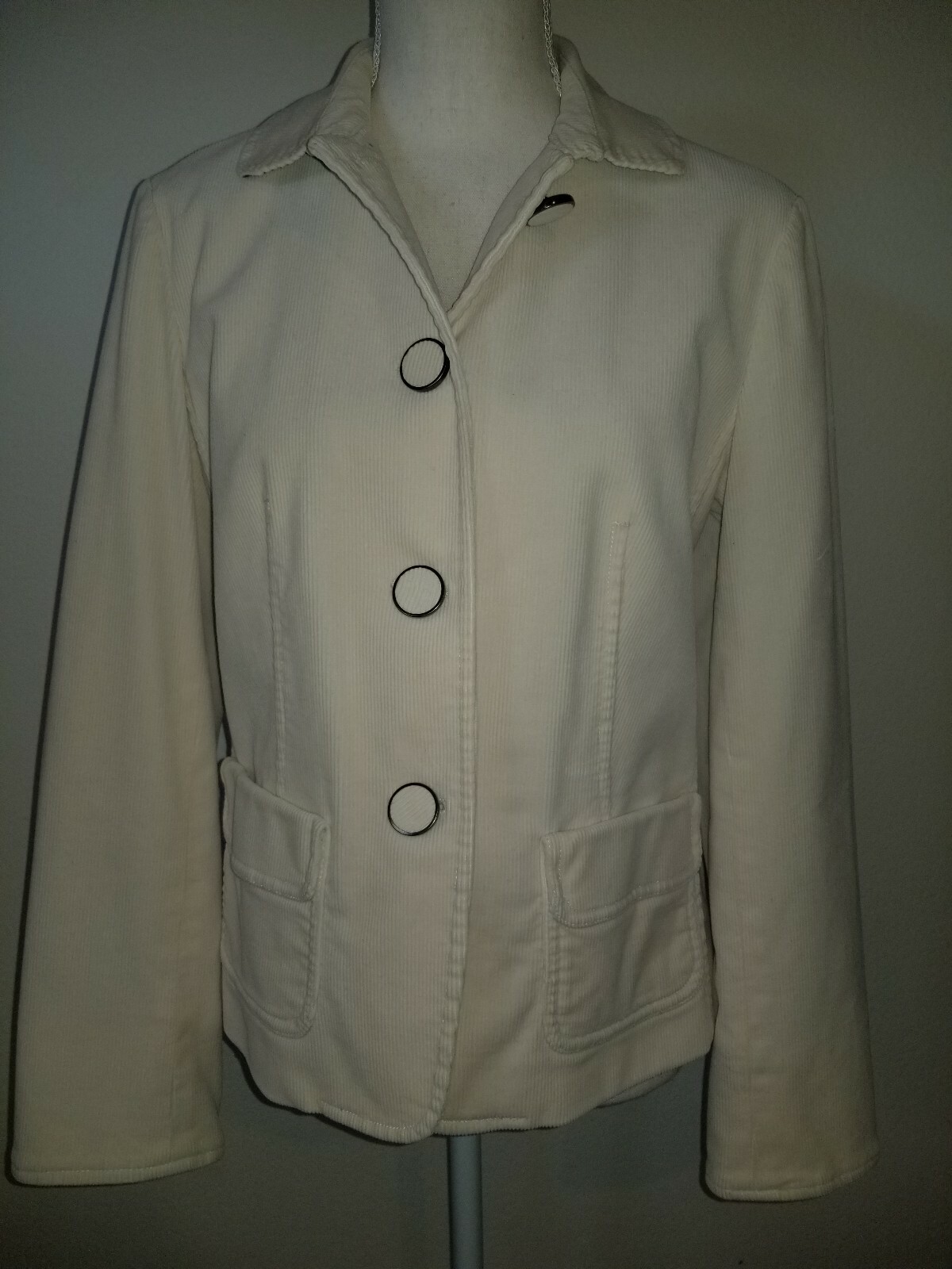 Talbots beige Jacket Blazer down embellished bott… - image 1