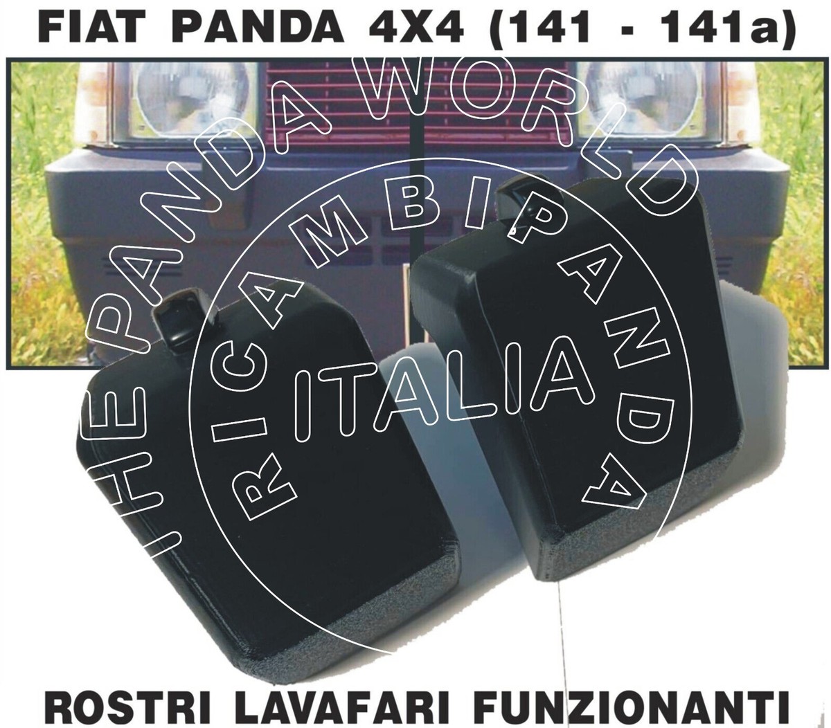 FIAT PANDA4X4 OLD 141 ROSTRO LAVAFARO FUNZIONANTE STAMPA3D (1