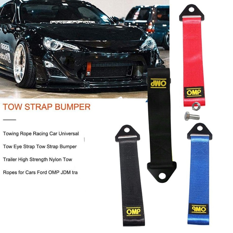 Red Racing Tow Strap For Universal Track Car Motorsport Kit JDM Drift