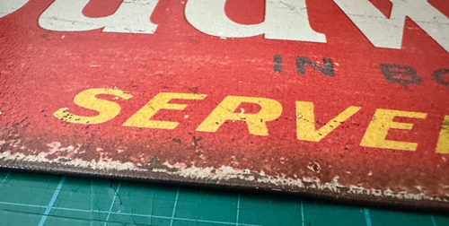 Budweiser metal sign 16 x 12 Inches Diner Pub Man Cave Bar American DAMAGED - Picture 4 of 4