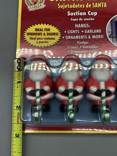 ST. NICK'S CHOICE Christmas SANTA Candycane Suction Cup CLIPS Hangers NOS - Picture 5 of 9