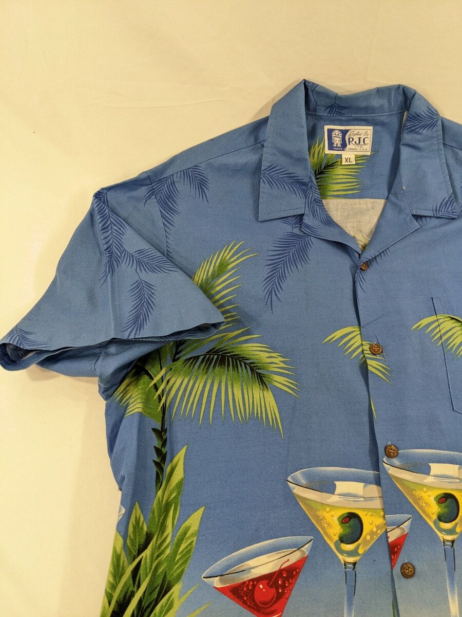 Vintage RJC Hawaiian Shirt Retro Tropical Martini Hawaii USA Vintage RJC Hawaiian Shirt Retro Tropical Martini Hawaii USA