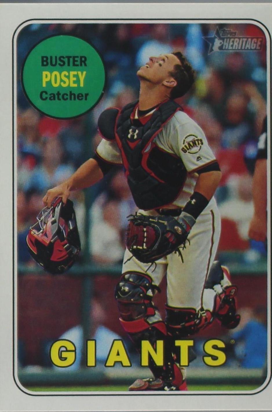 2018 Topps Heritage - Action Variation Buster Posey #293 Catcher's Gear ...