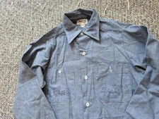 vintage KING KOLE work shirt CHAMBRAY lightweight denim S blue WESTERN cowboy