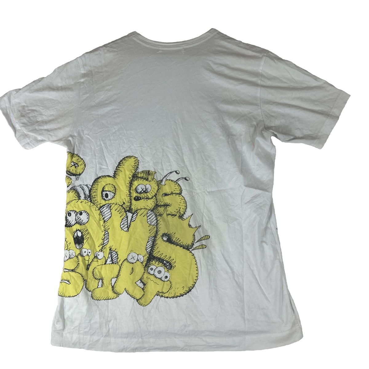 Y2K COMME DES GARCONS CDG PLAY X KAWS PRINT 5 TEE WHITE | eBay