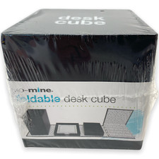 NEW So-Mine Folding Desk Organizer Cube, Black