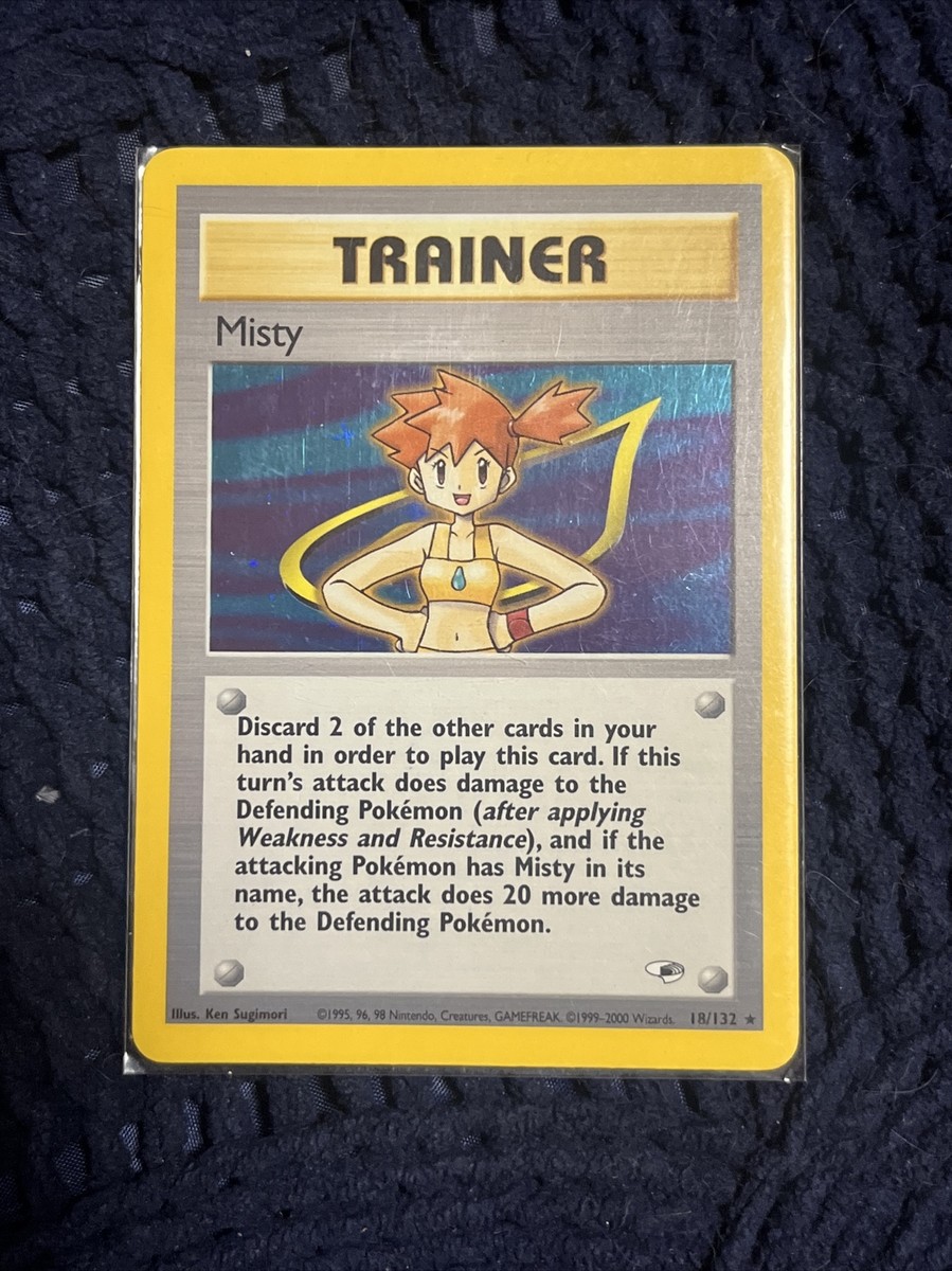 🔥🔥Misty Trainer 18/132 Holo Rare Gym Heroes Pokemon Card Mint/Near  Mint🔥🔥