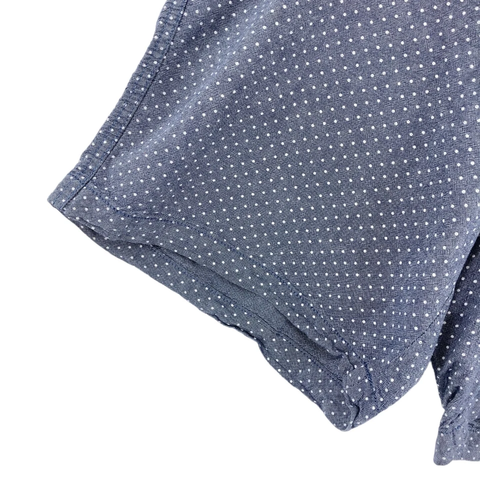 Shorts masculino Club Room tamanho 40 azul branco bolinhas 100% algodão bolsos puxar - Imagem 3 de 4