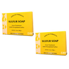 SULFUR SOAP 2 BARS - Jabon de Azufre - Acne Treatment 3.5oz 2-PACK