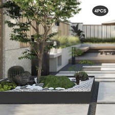 Set of 4 8"x40" Black Steel Landscape Garden Border Edging Decor DIY Easy No Dig