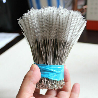 brushes for cleaning tobacco tubes 100Pcs Nylon Stainless Steel Cleaner Cleaning Brush for Tobacco Pipe  Airbrush