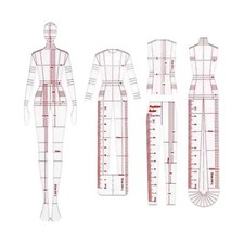 Kleidung Design Zeichenschablone Lineal 4 Modelle Vorlage zum Zeichnen DIY