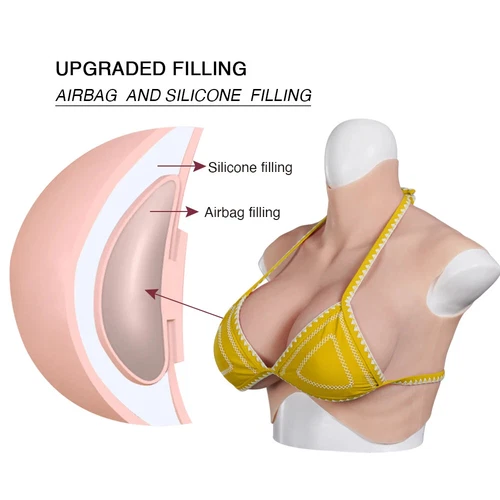 Realistic Fake Chest Enhancer Silicone Breast Forms for Cosplay - Picture 4 of 24