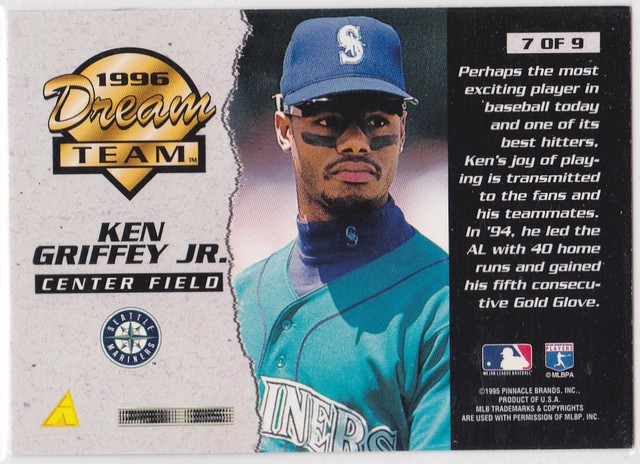 KEN GRIFFEY JR 1996 Score DREAM TEAM Insert Baseball Card SEATTLE 