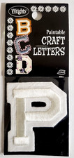 WRIGHTS 2-inch Iron-On Paintable Embroidered CRAFT LETTERS - WHITE-P