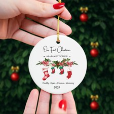 Personalized Family Christmas Ornaments, Custom Holiday Decor, Custom Name
