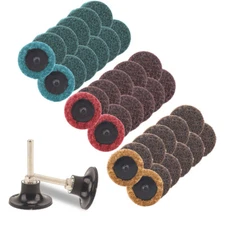 30Pcs 1" Roll Lock R Type Sanding Discs Surface Polishing Pad For Rotary Tool