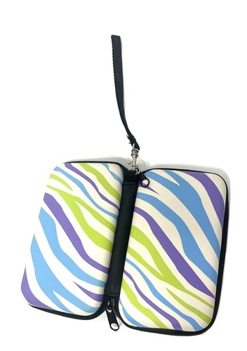 Estuche TECH Muñequera Estuche Rígido de 6" Pulgadas ¡Con Estampado de Cebra Púrpura Verde y Azul! - Imagen 6 de 11