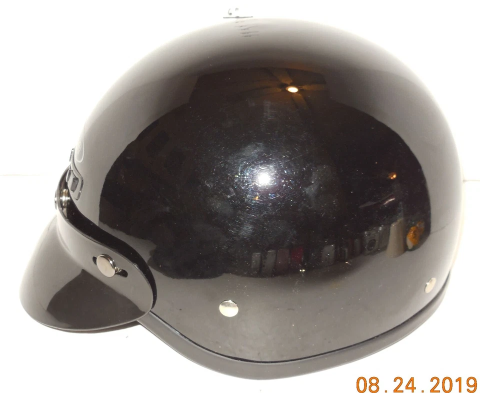 Cyber U-1 Black Half BIKE Motorcycle Cruiser Helmet Adult Small DOT Approved - Image 3 of 4