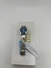 OLEVS Women's Waterproof Stainless Steel Watch 9931L Blue Face Silver/Gold