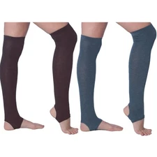 Tipi Toe Women's Stirrup Yoga Leg Warmers � Open Heel, Non-Slip Fit