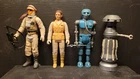 Luke Skywalker, Princess Leia, 2-1B, FX-7 action figures Kenner, used