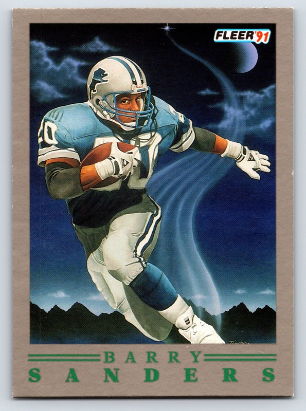 Barry Sanders #2 Football Cards 1991 Fleer Pro Visions trading card — raw and PSA graded price guide