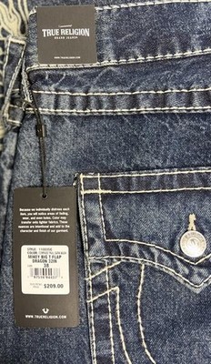 Mikey Baggy AF Big T Flap Dragon True Religion Jeans Dark Wash
