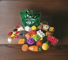 47 Pcs Toy Food Play Pretend Plastic Shopping Kitchen Grocery Count Colors