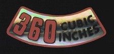 Mopar 1975-1977 360 Cubic Inch Air Cleaner Decal