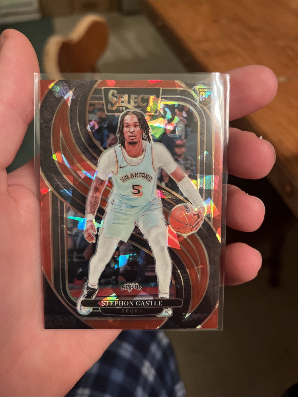 2024-25 Panini Select - Premier Level Stephon Castle Red Cracked Ice Prizm (RC)