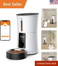 4L Smart Pet Feeder with Voice Recorder - Wi-Fi Connectivity, 10 Meals Daily