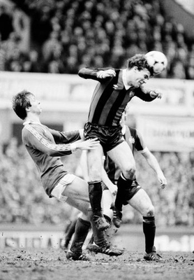 #ad #ad Manchester City defender Nicky Reid heads ball under pressure from Old Photo AU $9.00