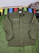 vintage 1977 us army OG 108 wool cold weather field shirt olive green small usa