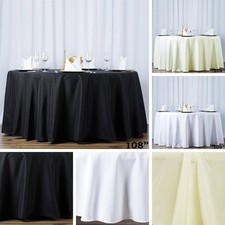 6 ROUND 108" Premium Quality POLYESTER TABLECLOTHS Wedding Catering Kitchen Home